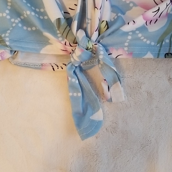 Sleeveless Tied Shirt floral sz M tropical - Picture 2 of 7